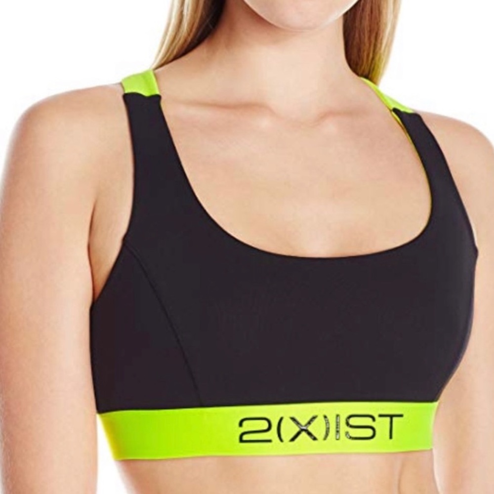 2 (x) ist sports bra neon green black